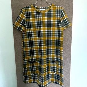 zara plaid mini dress/tunic